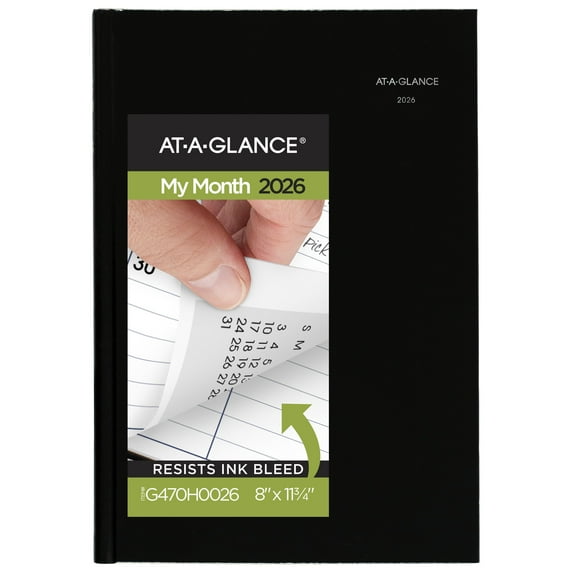 AT-A-GLANCE DayMinder 2026 Monthly Planner Hardcover Black Large 8 x 11 34 -