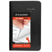 AT-A-GLANCE DayMinder 2026 Weekly Appointment Book Planner Black Pocket 3 12 x 6