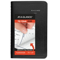 AT-A-GLANCE DayMinder 2026 Weekly Appointment Book Planner Black Pocket 3 12 x 6