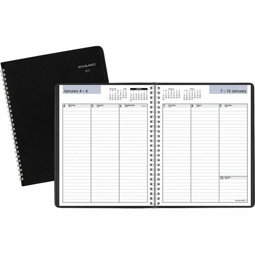 AT-A-GLANCE DayMinder 2027 Column Style Weekly Planner Black Medium 7 x 8 34 | 2-Pack (2 Total)