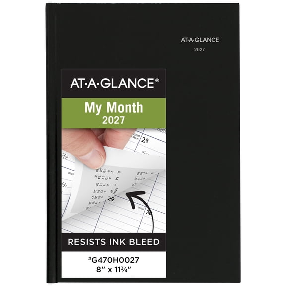 AT-A-GLANCE DayMinder 2027 Monthly Planner Hardcover Black Large 8 x 11 34 -