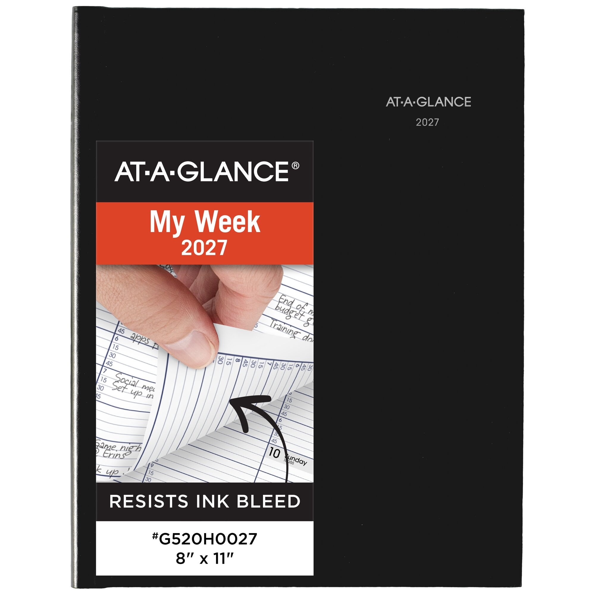 AT-A-GLANCE DayMinder 2027 Weekly Appointment Book Planner Hardcover Black Large