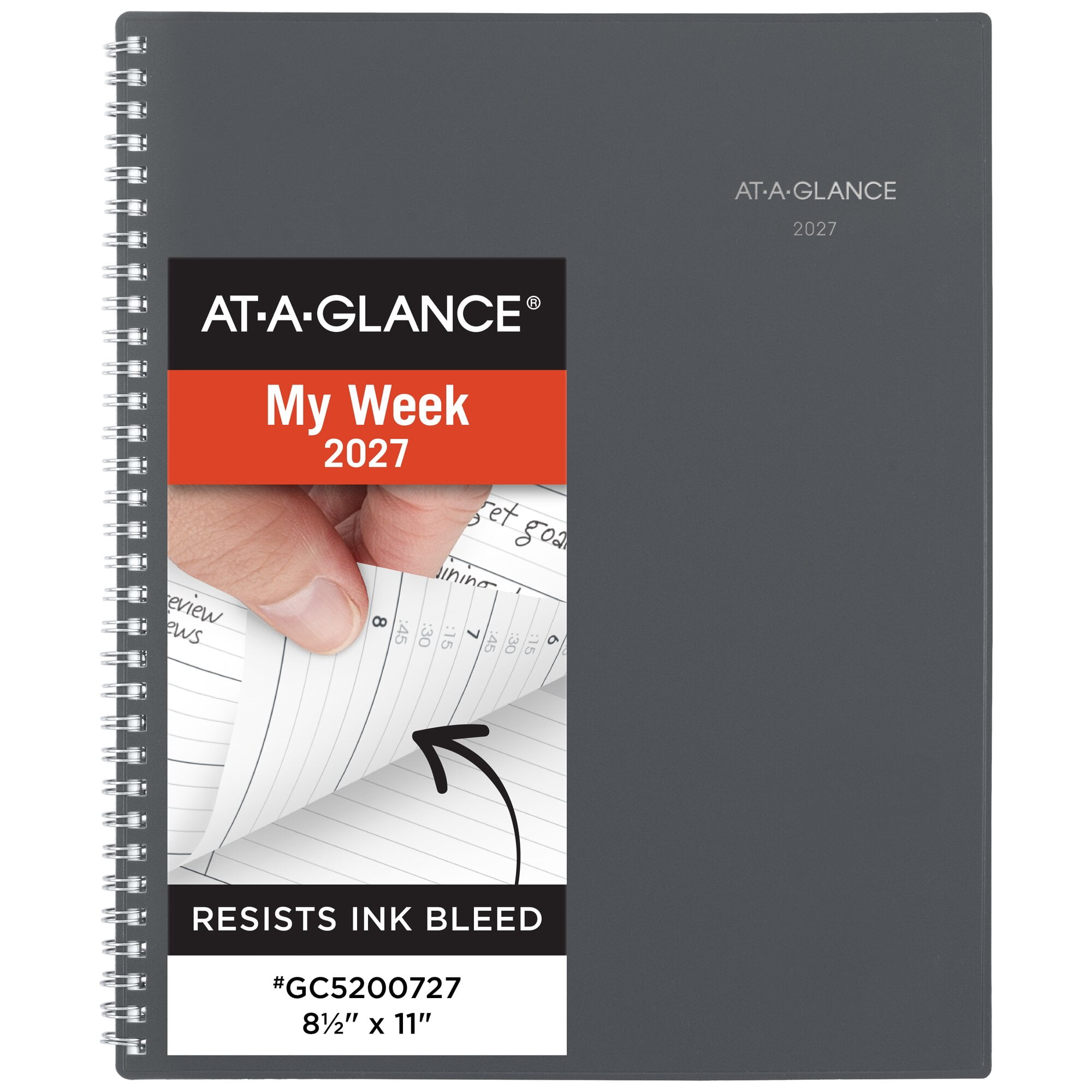 AT-A-GLANCE DayMinder 2027 Weekly Monthly Appointment Book Planner Gray Large 8