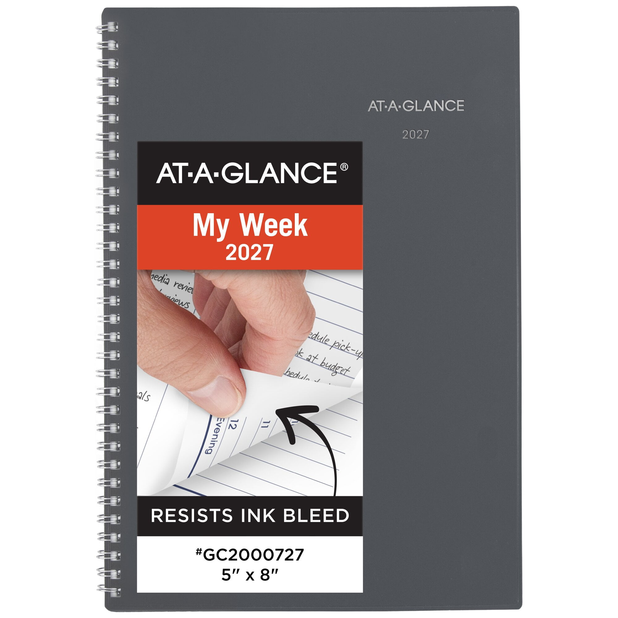 AT-A-GLANCE DayMinder 2027 Weekly Monthly Planner Gray Small 5 x 8 - Weekly