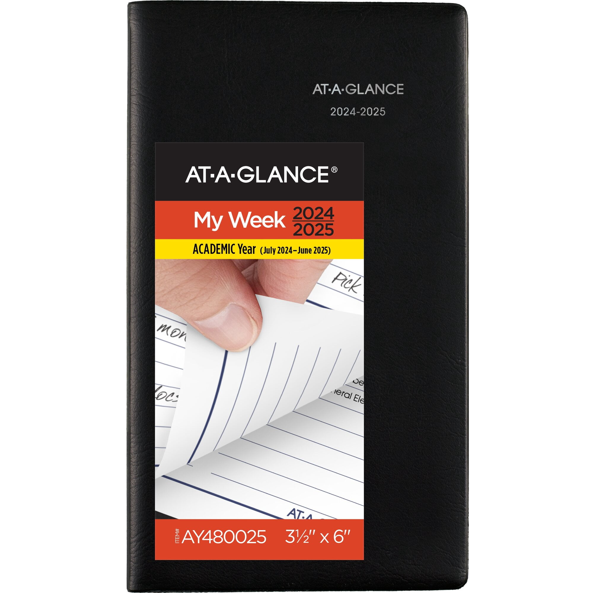 At a glance dayminder academic 2024 2025 weekly planner black pocket 3