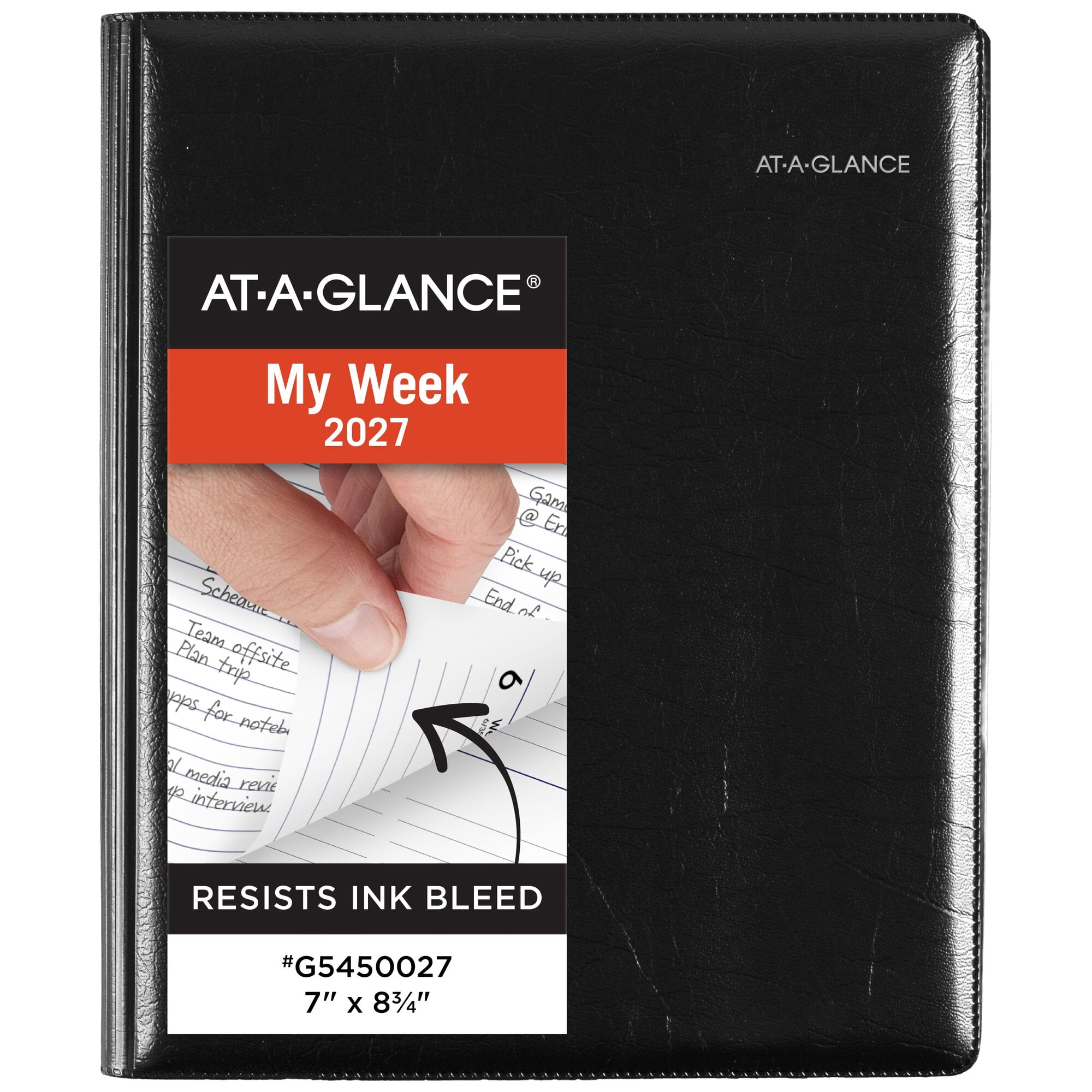 AT-A-GLANCE DayMinder Executive 2027 Refillable Weekly Monthly Planner Black
