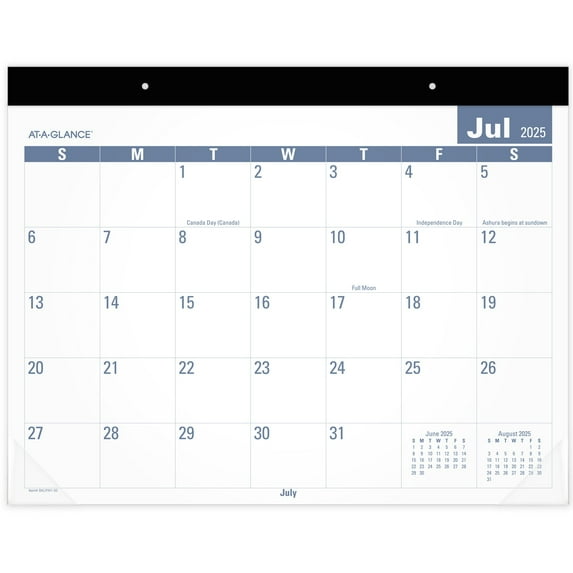 AT-A-GLANCE Easy-to-Read Academic 2025-2026 Monthly Desk Pad Calendar Standard