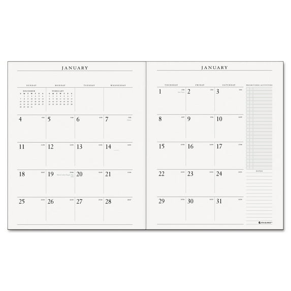AT-A-GLANCE Executive Monthly Padfolio Refill, 9 x 11, White, 2018-2019