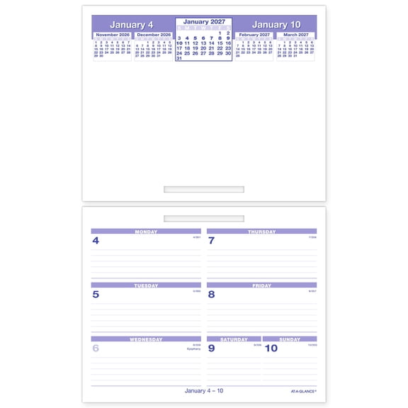 AT-A-GLANCE FLIP-A-WEEK 2027 Weekly Desk Calendar Refill Small 5 12 x 7 - Desk