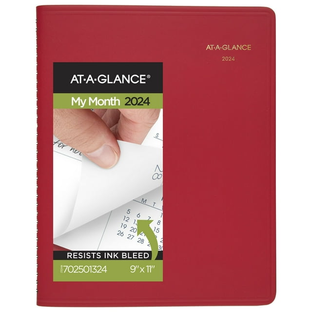 ATAGLANCE Fashion 2024 Monthly Planner Red Large 9 x 11 Monthly