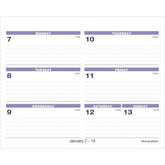 AT-A-GLANCE Flip A Week Desk Calendar Refills