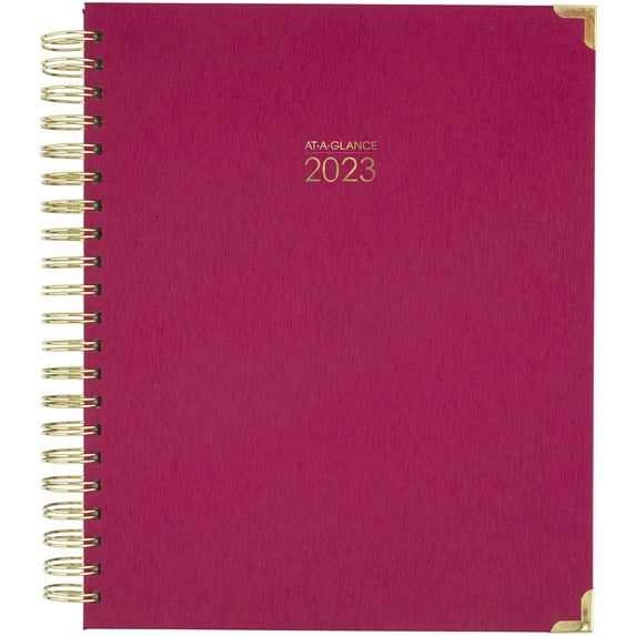 AT-A-GLANCE Harmony 2023-2024 Hardcover Weekly Monthly Planner Berry Large 8 12