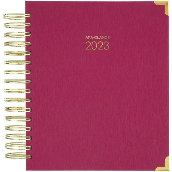 AT-A-GLANCE Harmony 2023 Hardcover Daily Monthly Planner Berry Medium 7 x 8 34 -