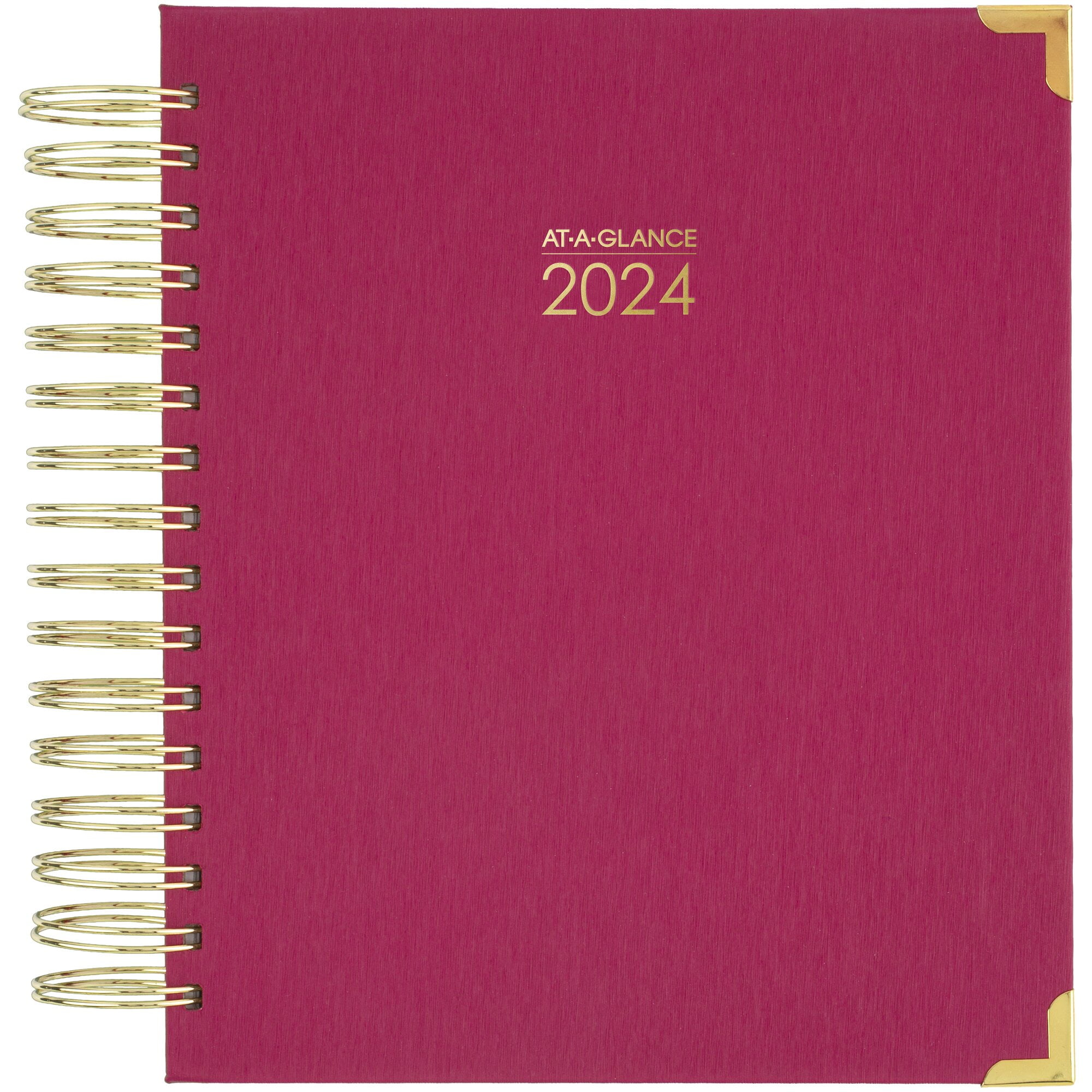 ATAGLANCE Harmony 2024 Hardcover Daily Monthly Planner Berry Medium 7 x 8 34