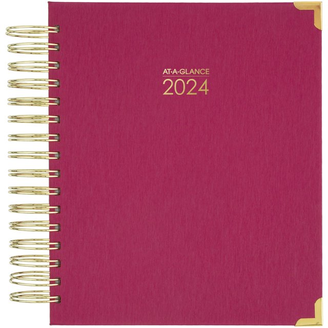 ATAGLANCE Harmony 2024 Hardcover Daily Monthly Planner Berry Medium 7
