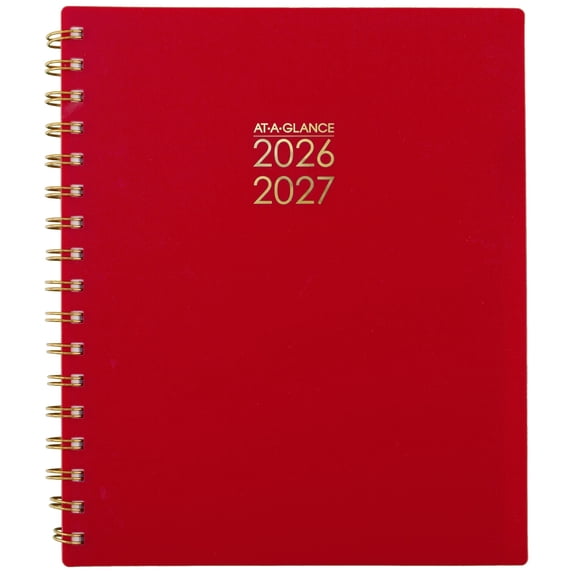 AT-A-GLANCE Harmony Academic 2026-2027 Weekly Monthly Planner Scarlet Medium 7 x