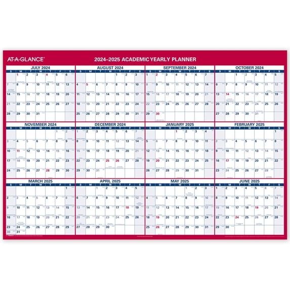 AT-A-GLANCE Horizontal Reversible Erasable Academic and Regular Year 2024-2025