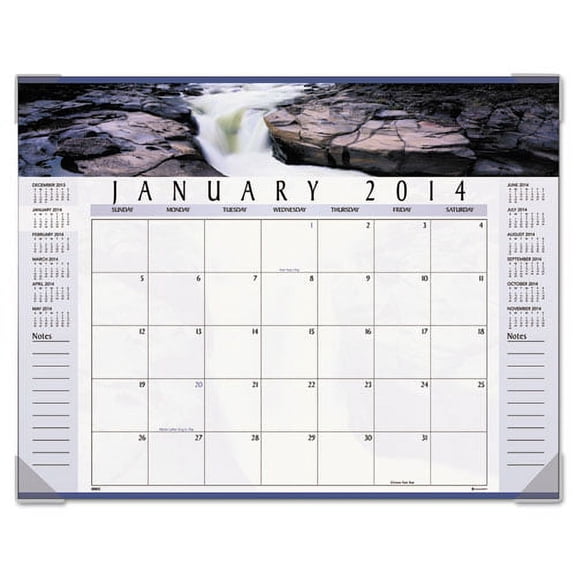 AT-A-GLANCE Landscape Panoramic Desk Pad, 22 x 17, Landscapes, 2017