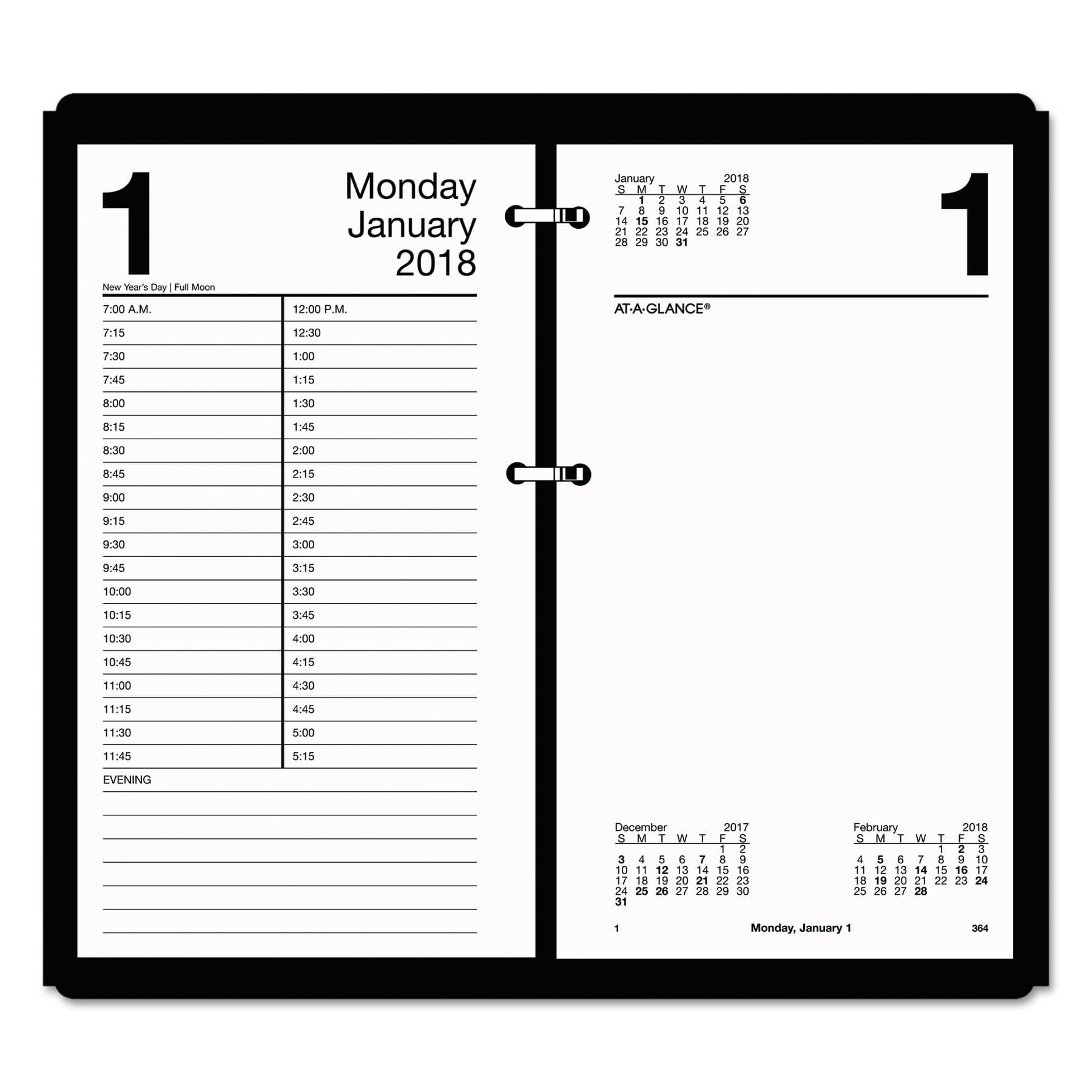 ATAGLANCE Large Desk Calendar Refill, 4 1/2 x 8, White, 2018