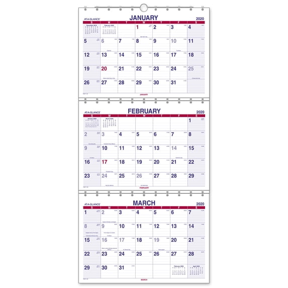 Forward Look Calendar Example AT-A-GLANCE Look Forward 3-Month Wall Calendar - Wall Calendars ...