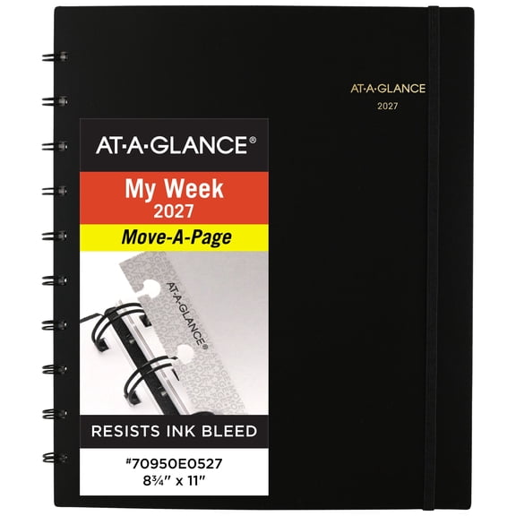 AT-A-GLANCE Move-A-Page 2027 Weekly Monthly Appointment Book Planner Black Large
