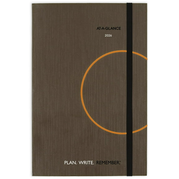 AT-A-GLANCE Plan Write Remember 2026 Daily Planning Notebook Casebound Gray