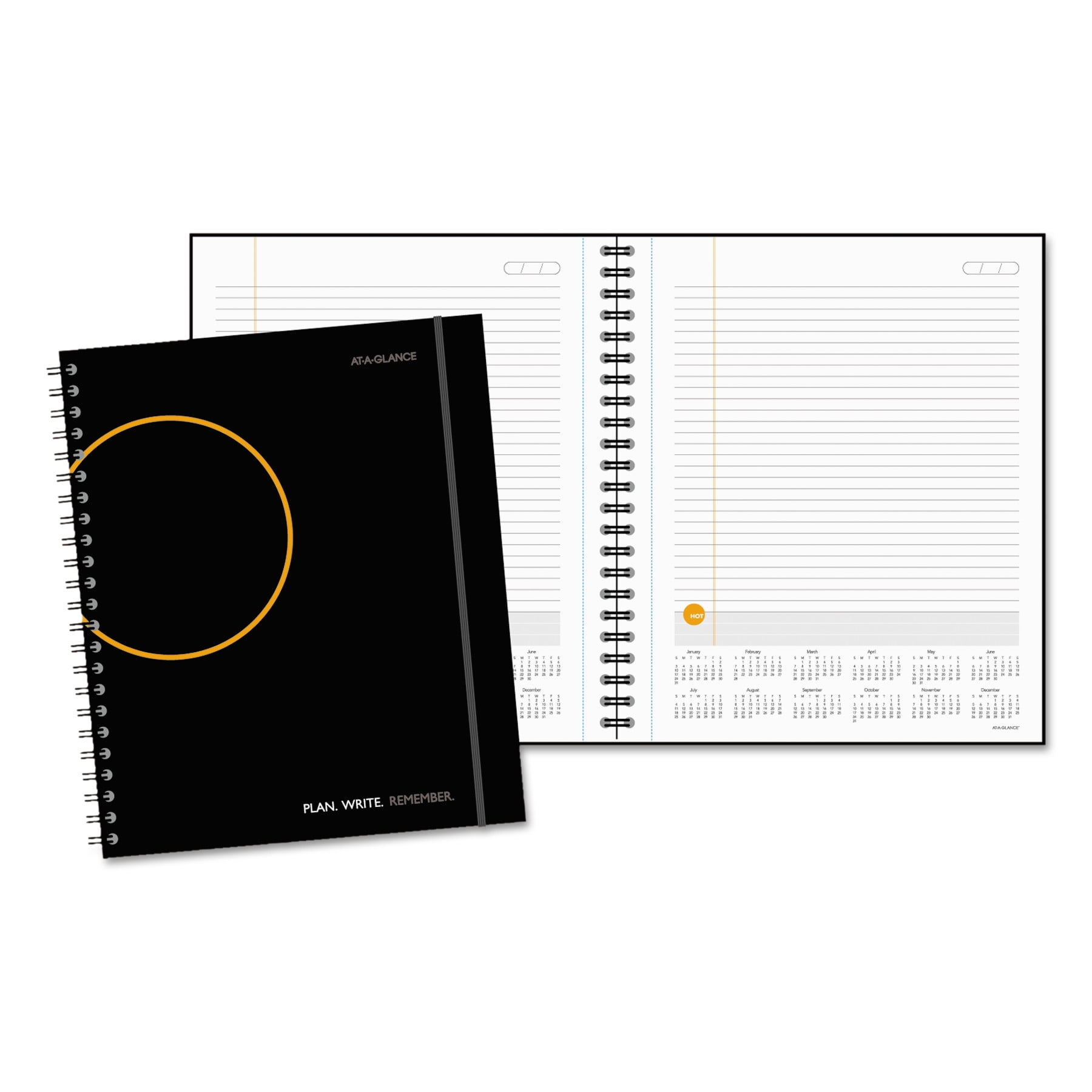 AT-A-GLANCE Plan. Write. Remember. Notebook with Reference Calendar, 9 ...