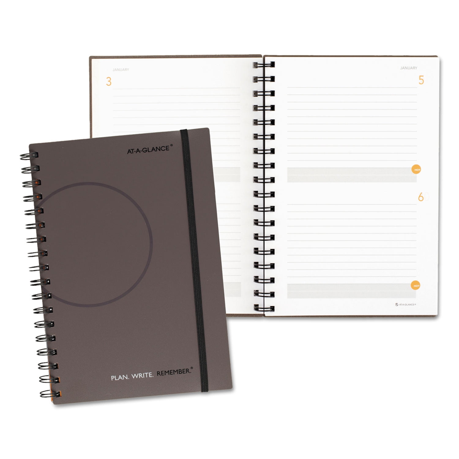 AT-A-GLANCE Plan. Write. Remember. Planning Notebook Two Days Per Page 6 x 9 Gray 80620330