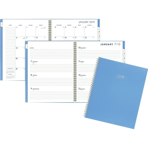 AT-A-GLANCE Planner Weekly/Monthly 12 Mth Jan-Dec 8-1/2"x11" Blue 112390520
