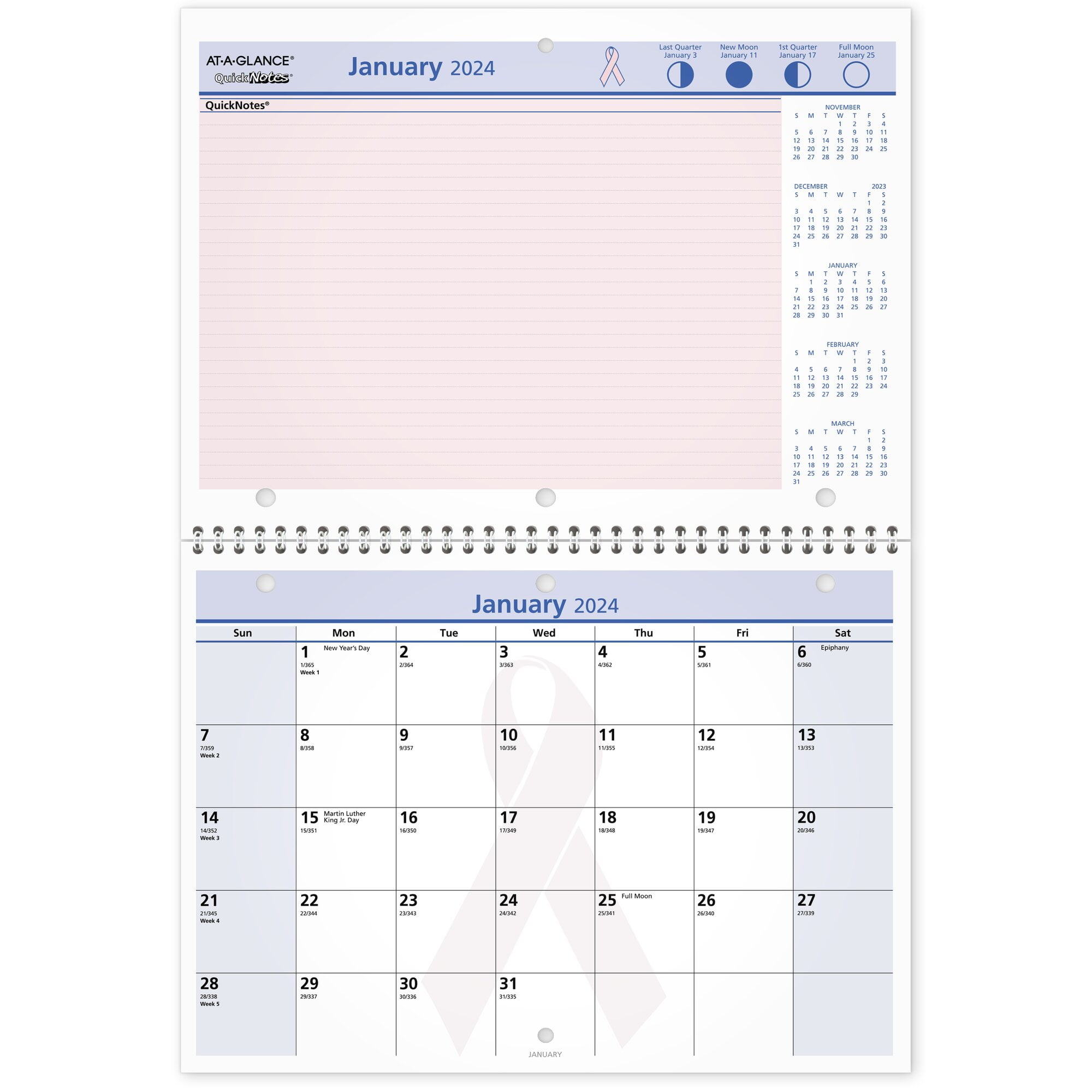 ATAGLANCE QuickNotes 2024 City of Hope Monthly Wall Calendar Small 11