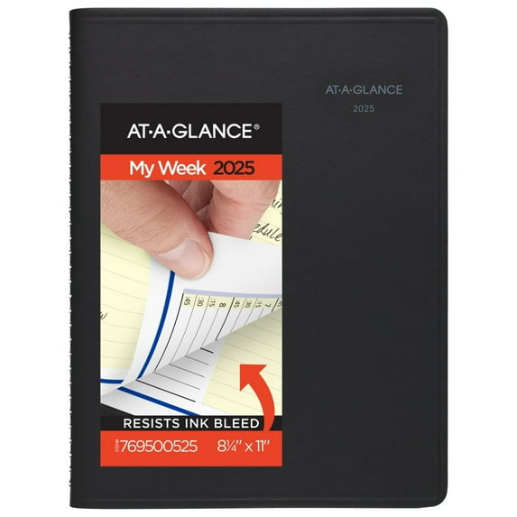 AT-A-GLANCE QuickNotes 2025 Weekly Monthly Appointment Book Planner Black Large