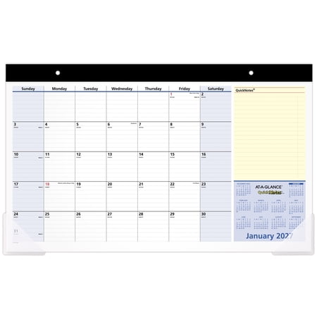 AT-A-GLANCE QuickNotes 2027 Monthly Desk Pad Calendar Compact 18 x 11 - Desk Pad
