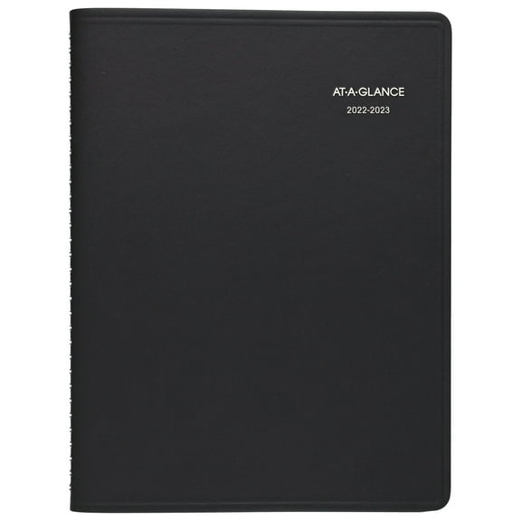 AT-A-GLANCE QuickNotes Academic 2022-2023 Weekly Monthly Planner, Black, Large, 8" x 10"