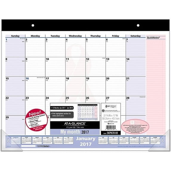 AT-A-GLANCE QuickNotes Special Edition Recycled Desk Pad , 22" x 17" SKPN7000-10