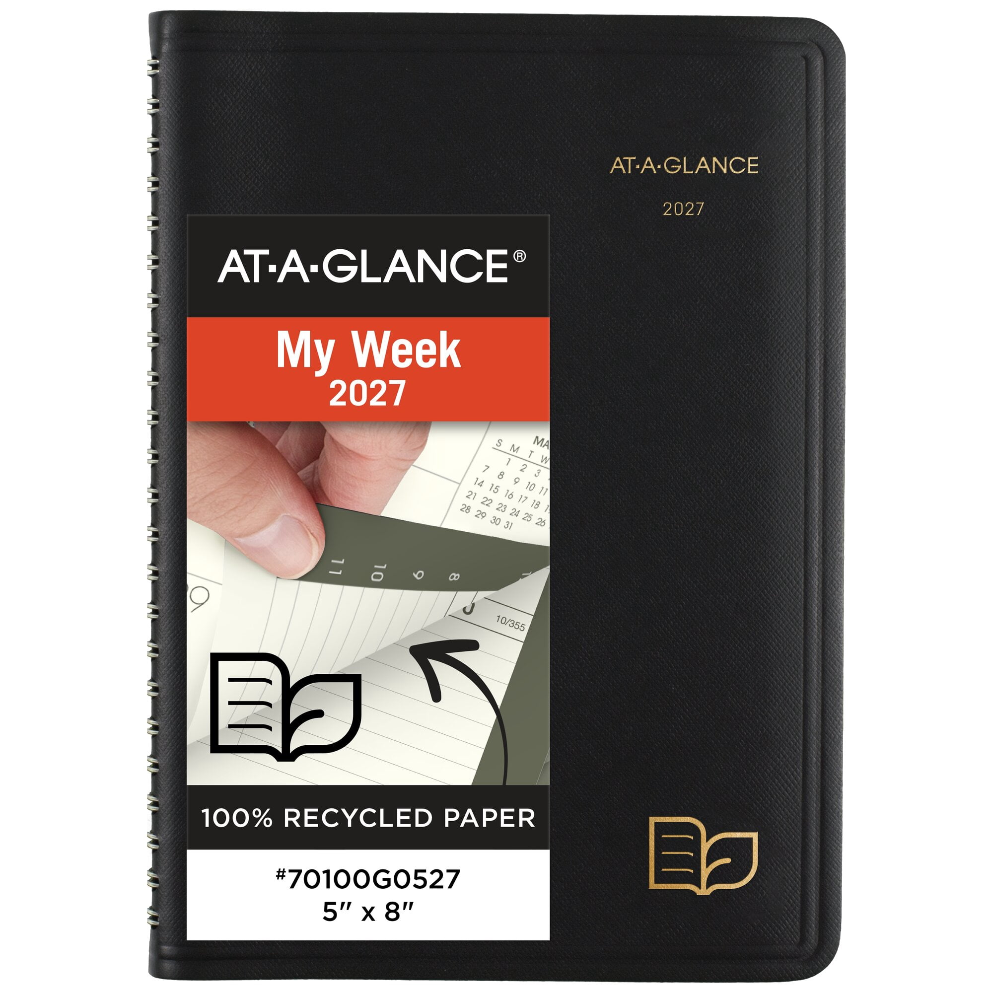 AT-A-GLANCE Recycled 2027 Weekly Monthly Appointment Book Planner Black Small 5