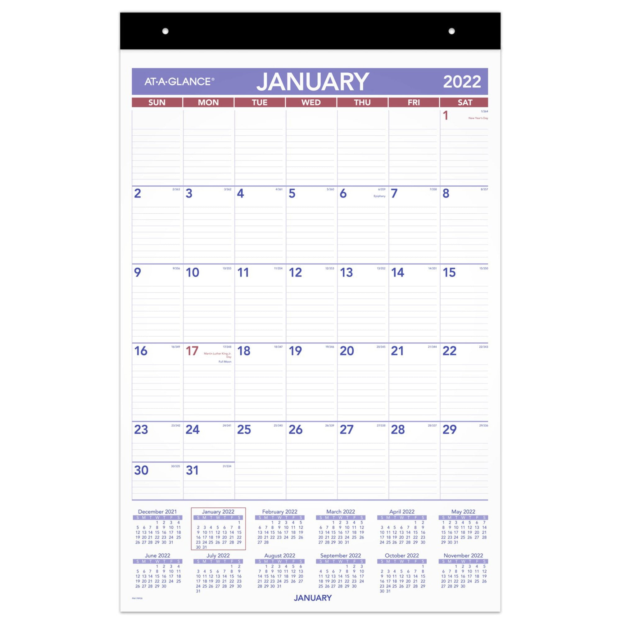 At-a-glance Calendario De Pared 2022, 24 X 36 Pulgadas, Extragrande