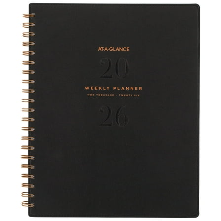 AT-A-GLANCE Signature 2026 Weekly Monthly Planner Black Large 8 12 x 11 - Weekly