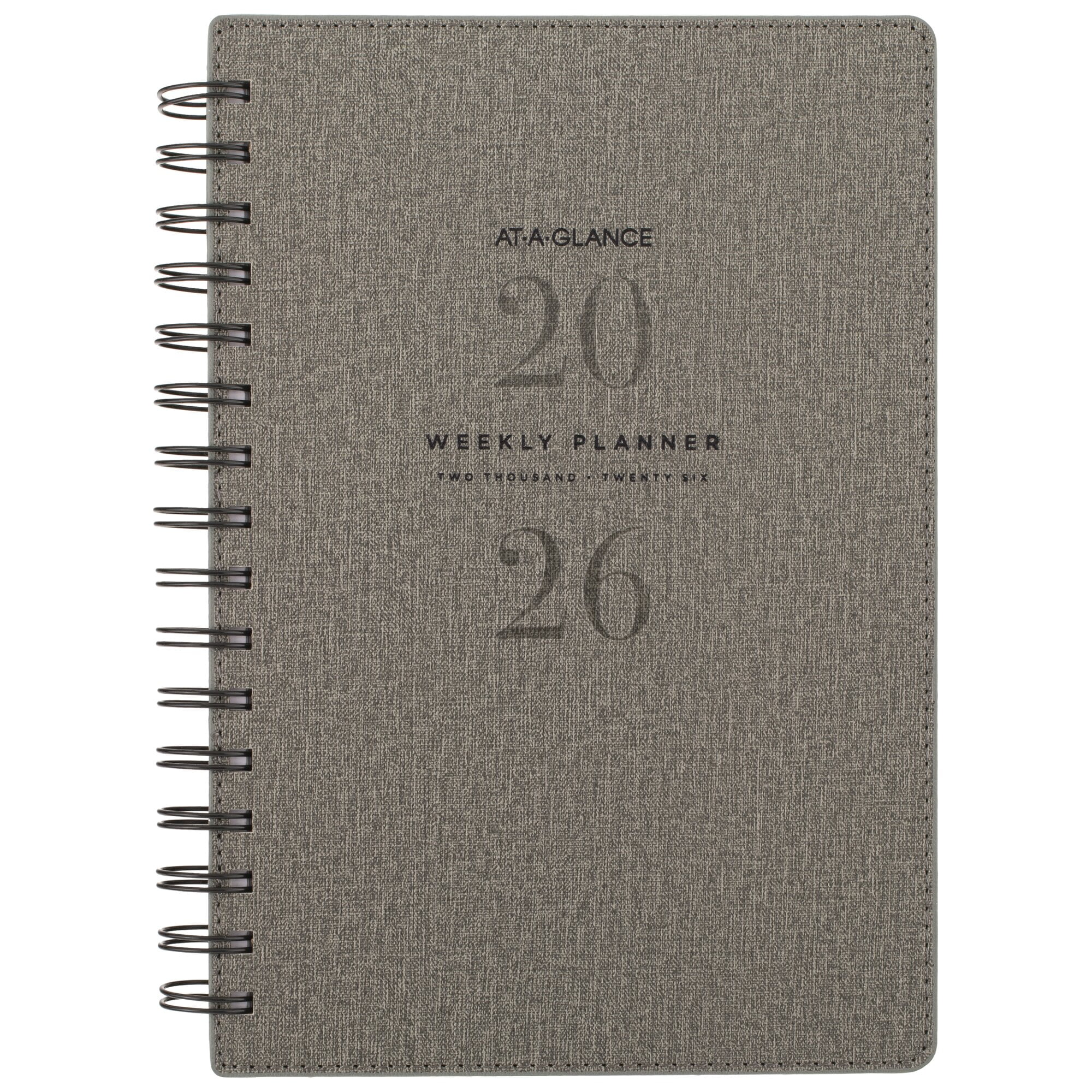 AT-A-GLANCE Signature Collection 2026 Weekly Monthly Planner Gray Small 5 12 x 8