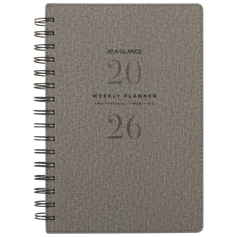 AT-A-GLANCE Signature Collection 2026 Weekly Monthly Planner Gray