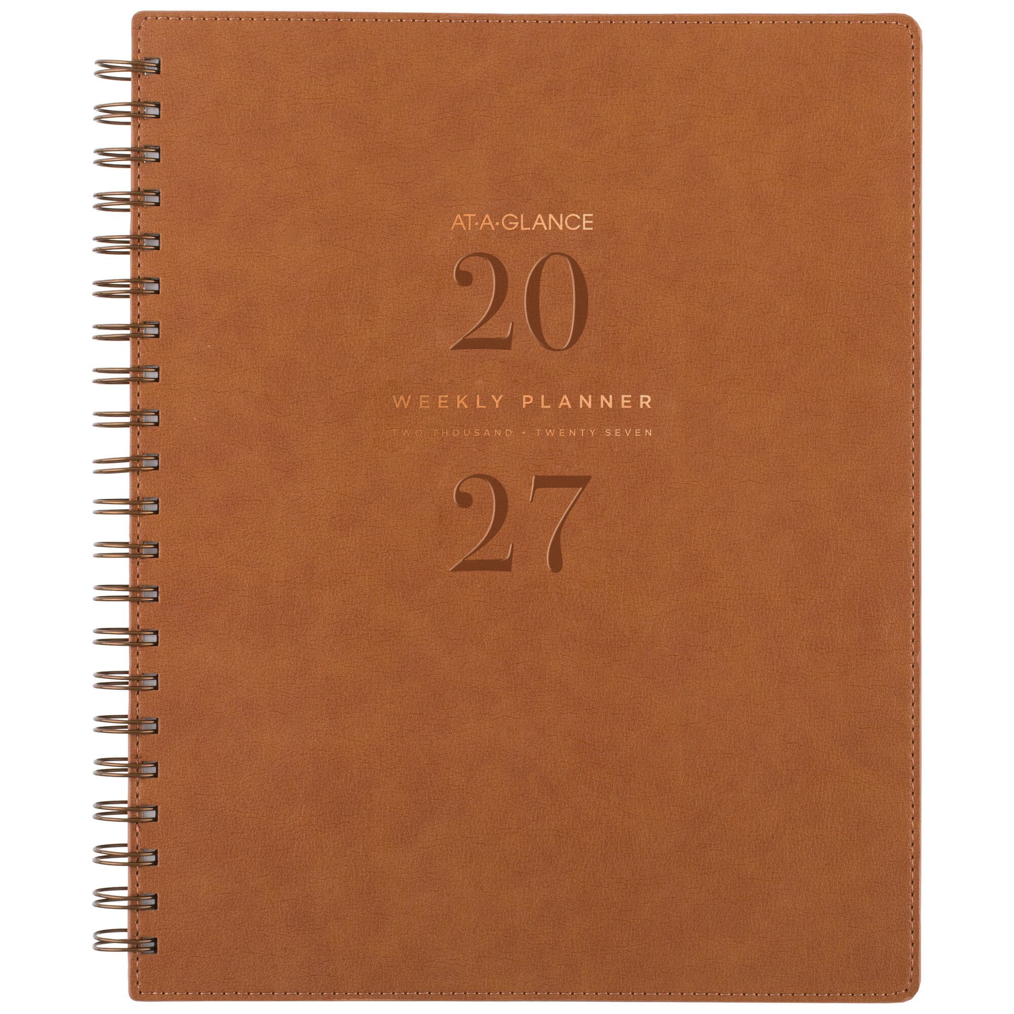 AT-A-GLANCE Signature Collection 2027 Weekly Monthly Planner Brown Large 8 12 x