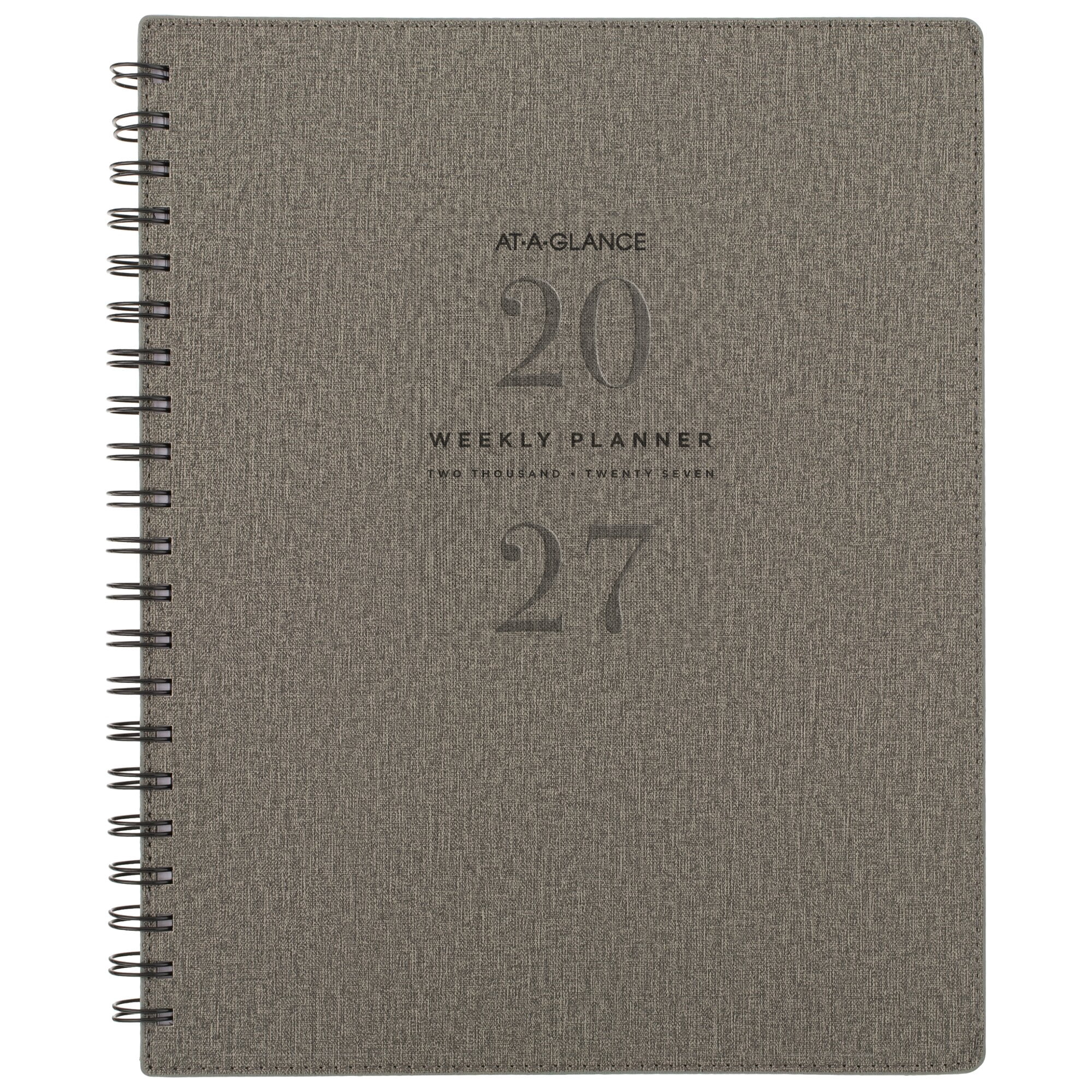 AT-A-GLANCE Signature Collection 2027 Weekly Monthly Planner Gray Large 8 12 x