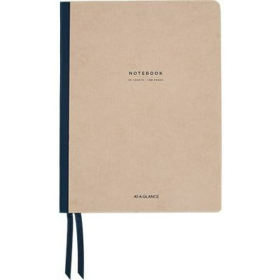 AT-A-GLANCE Signature Collection Casebound Notebook, Ruled, 80 Sheets, Tan/Blue, 9 1/2" x 7 1/4" - YP14607