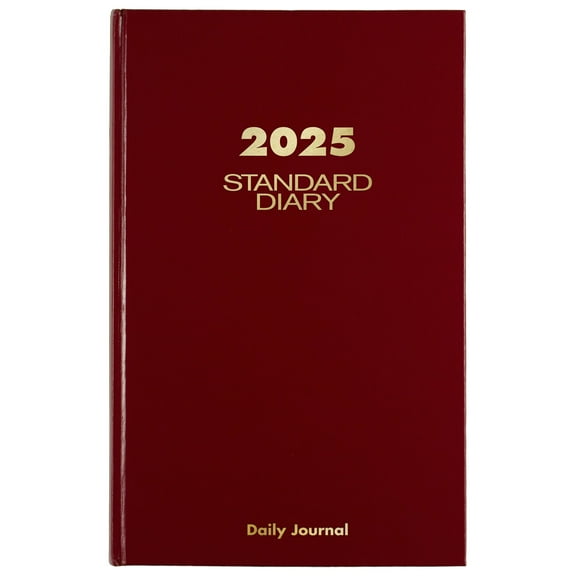 AT-A-GLANCE Standard Diary 2025 Daily Diary Red Large 7 34 x 12 - Daily Journals