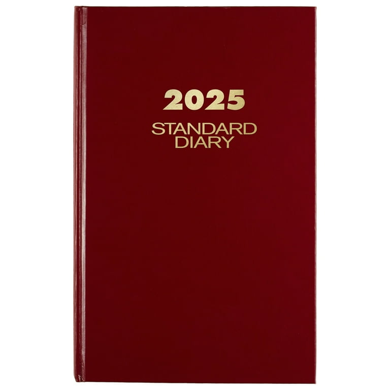 AT-A-GLANCE Standard Diary 2025 Daily Diary Red Large 7 34 x 12 