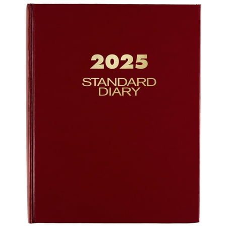 AT-A-GLANCE Standard Hardcover 2025 Daily Diary 7.5" x 9.5" Ruled Red (SD374-13-25)