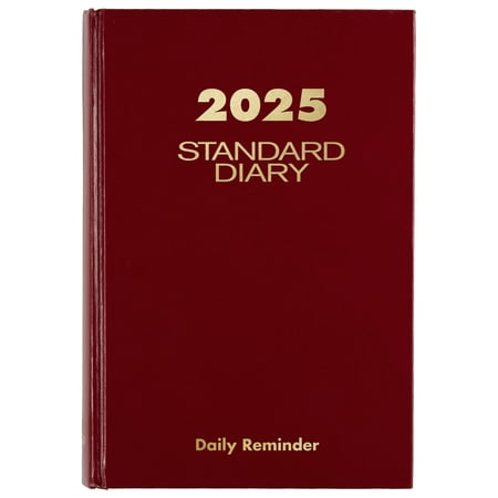 AT-A-GLANCE Standard Diary 2025 Daily Reminder Red Small 5 34 x 8 14 - Daily