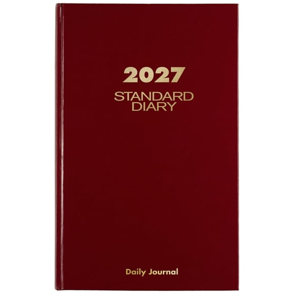 AT-A-GLANCE Standard Diary 2027 Daily Diary with Checklist Red Large 7 34 x 12 -