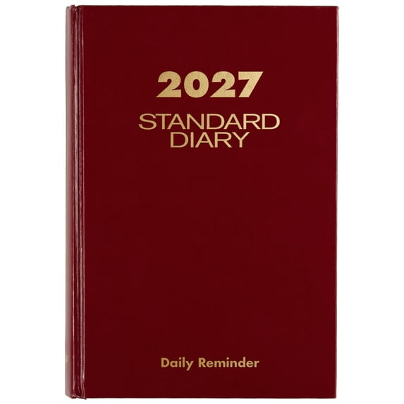 AT-A-GLANCE Standard Diary 2027 Daily Reminder Red Medium 5 34 x 8 14 - Daily