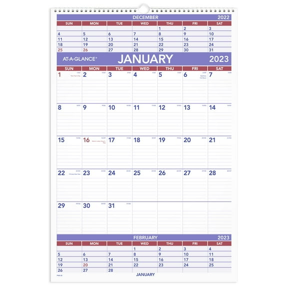 AT-A-GLANCE Three Month 2023 Wall Calendar Large 15 12 x 22 34 - Monthly Wall