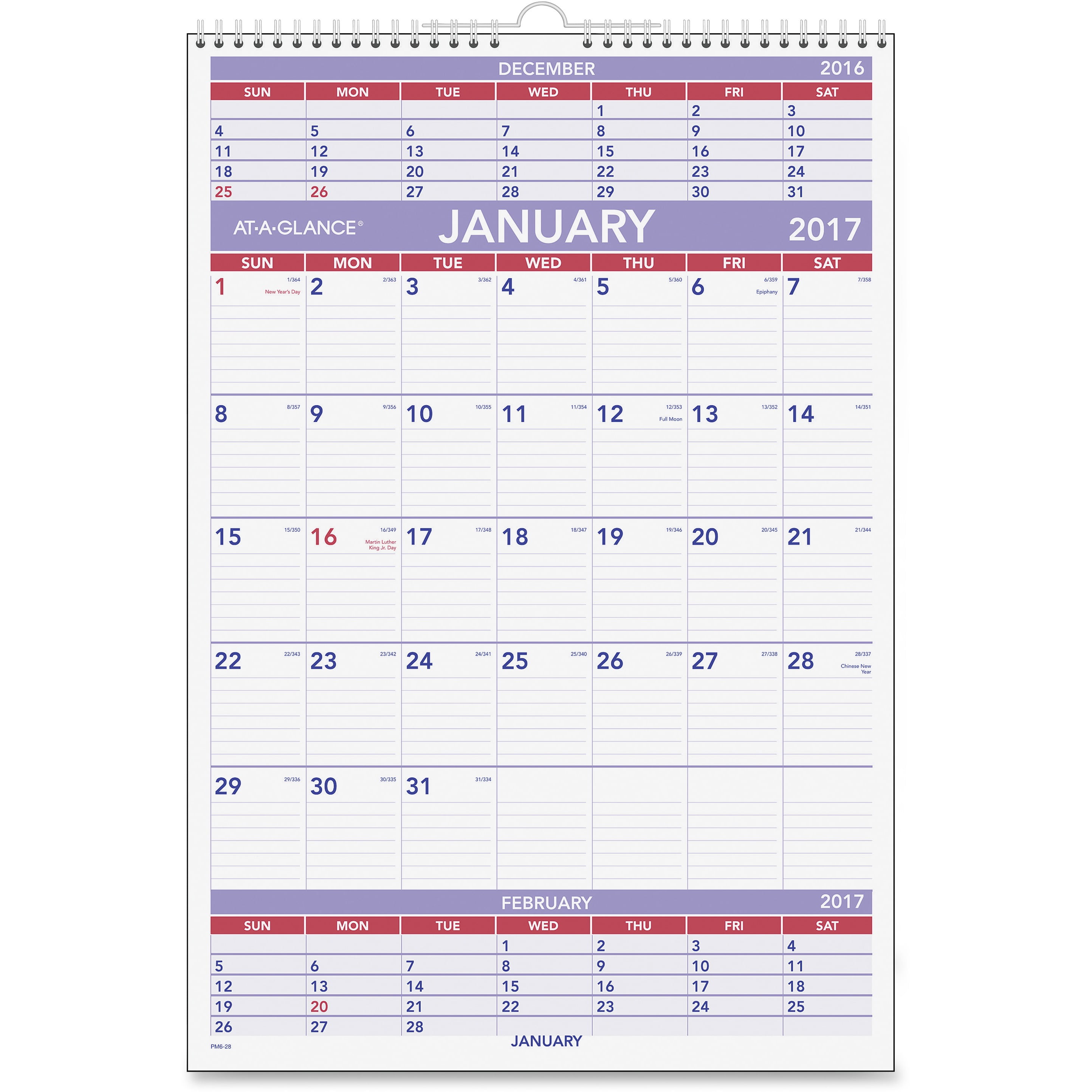 AT-A-GLANCE Three-Month Wall Calendar, 15 1/2 x 22 3/4, 2017 - Walmart.com